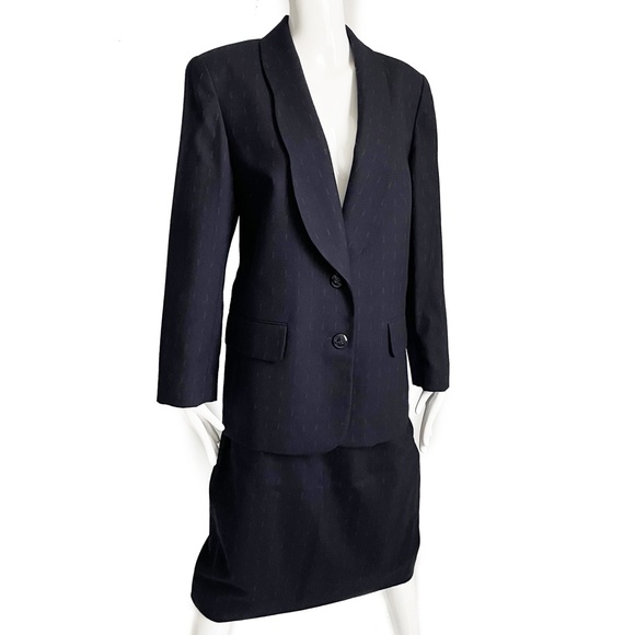 Christian Dior Suit 2pc Jacket + Skirt Wool Retro Vintage Size 12 - Picture 1 of 9